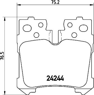 Brembo P 83 076 — Zestaw klocków hamulcowych, hamulce tarczowe