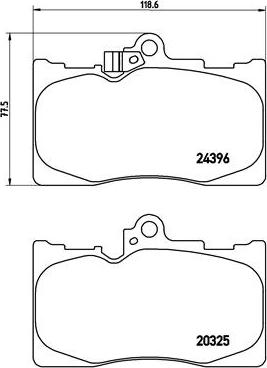 Brembo P 83 072 — Zestaw klocków hamulcowych, hamulce tarczowe