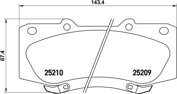Brembo P 83 140 — Zestaw klocków hamulcowych, hamulce tarczowe