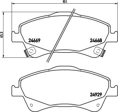 Brembo P 83 109 — Zestaw klocków hamulcowych, hamulce tarczowe
