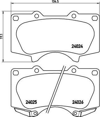 Brembo P 83 102 — Zestaw klocków hamulcowych, hamulce tarczowe