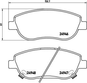 Brembo P 83 115 - Zestaw klocków hamulcowych, hamulce tarczowe