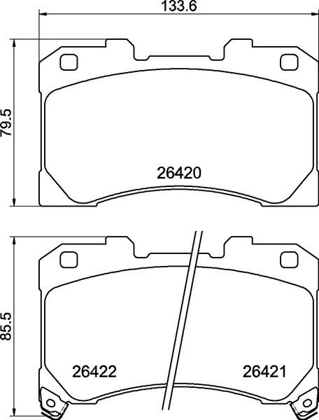 Brembo P 83 184 — Zestaw klocków hamulcowych, hamulce tarczowe