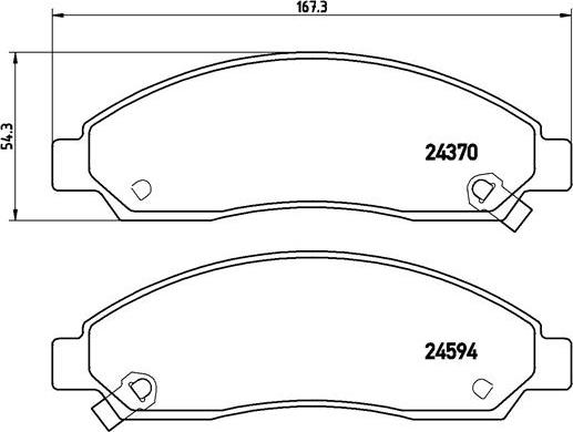 Brembo P 34 005 — Zestaw klocków hamulcowych, hamulce tarczowe