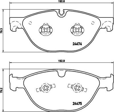 Brembo P 36 025 — Zestaw klocków hamulcowych, hamulce tarczowe