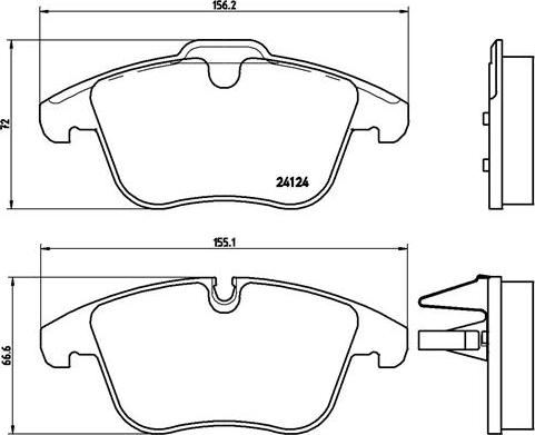 Brembo P 36 022 — Zestaw klocków hamulcowych, hamulce tarczowe