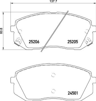 Brembo P 30 093 — Zestaw klocków hamulcowych, hamulce tarczowe