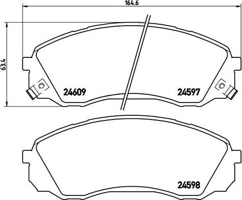 Brembo P 30 041 — Zestaw klocków hamulcowych, hamulce tarczowe