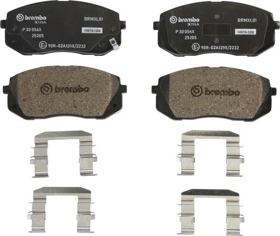 Brembo P 30 056X — Zestaw klocków hamulcowych, hamulce tarczowe