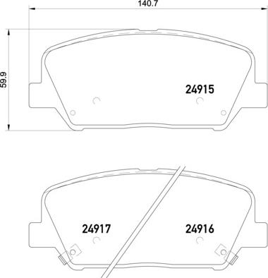 Brembo P 30 065 — Zestaw klocków hamulcowych, hamulce tarczowe