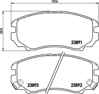 Brembo P 30 018 — Zestaw klocków hamulcowych, hamulce tarczowe