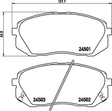 Brembo P 30 039 — Zestaw klocków hamulcowych, hamulce tarczowe