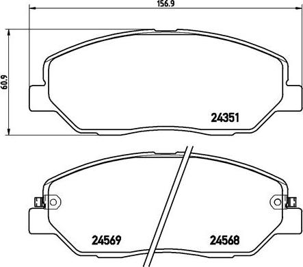 Brembo P 30 036 — Zestaw klocków hamulcowych, hamulce tarczowe