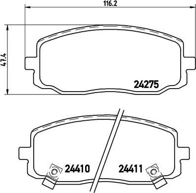 Brembo P 30 032 — Zestaw klocków hamulcowych, hamulce tarczowe
