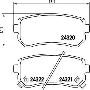 Brembo P 30 025 — Zestaw klocków hamulcowych, hamulce tarczowe