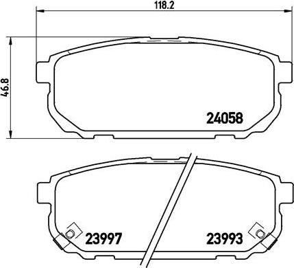 Brembo P 30 023 — Zestaw klocków hamulcowych, hamulce tarczowe