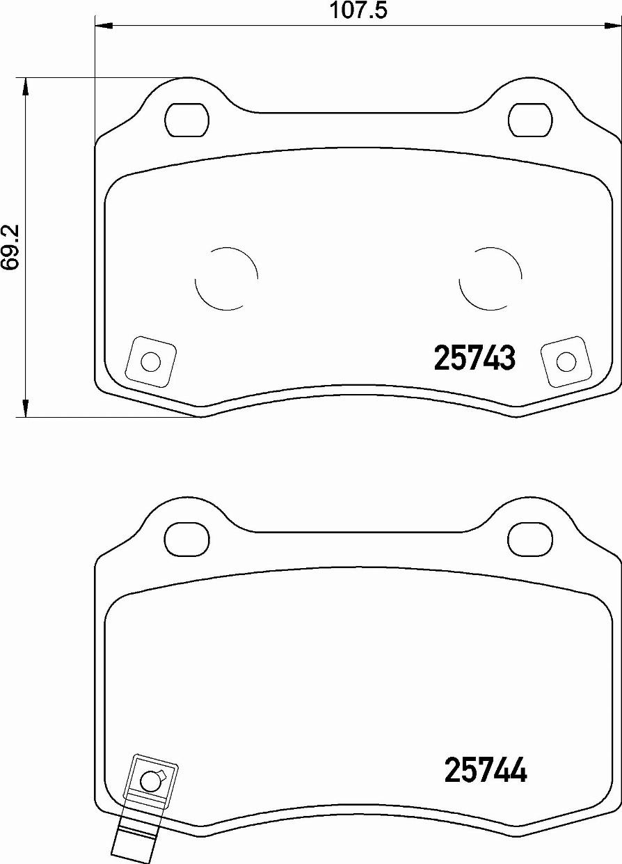 Brembo P 30 074E — Zestaw klocków hamulcowych, hamulce tarczowe