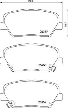 Brembo P 30 070 — Zestaw klocków hamulcowych, hamulce tarczowe