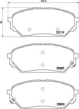 Brembo P 30 071 — Zestaw klocków hamulcowych, hamulce tarczowe