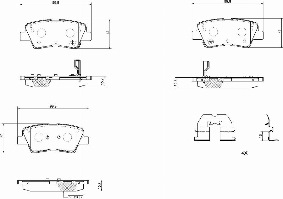 Brembo P 30 158 — Zestaw klocków hamulcowych, hamulce tarczowe