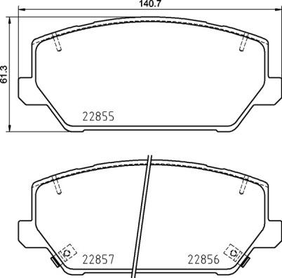 Brembo P 30 102 — Zestaw klocków hamulcowych, hamulce tarczowe