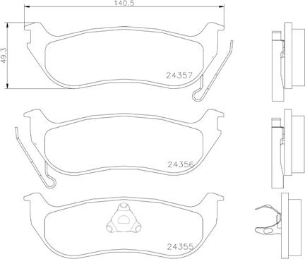 Brembo P 37 009 — Zestaw klocków hamulcowych, hamulce tarczowe