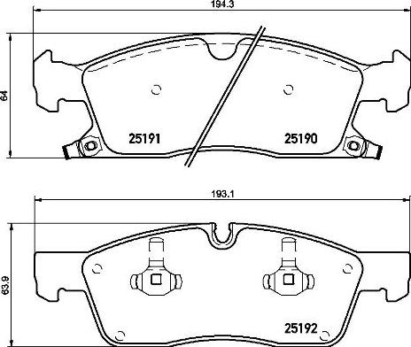 Brembo P 37 015 — Zestaw klocków hamulcowych, hamulce tarczowe