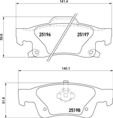 Brembo P 37 016 — Zestaw klocków hamulcowych, hamulce tarczowe