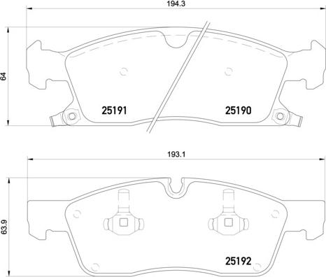 Brembo P 37 017 — Zestaw klocków hamulcowych, hamulce tarczowe