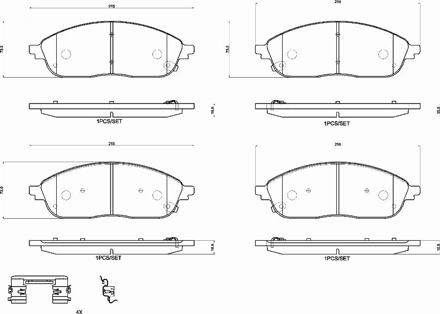 Brembo P 37 031 — Zestaw klocków hamulcowych, hamulce tarczowe