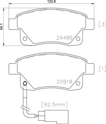 Brembo P 24 066 — Zestaw klocków hamulcowych, hamulce tarczowe