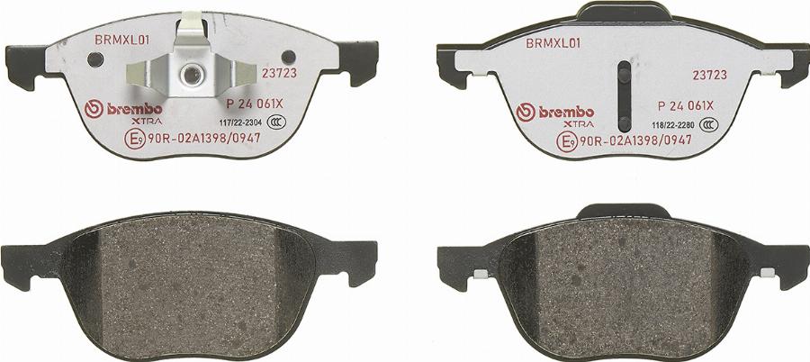 Brembo P 24 061X — Zestaw klocków hamulcowych, hamulce tarczowe