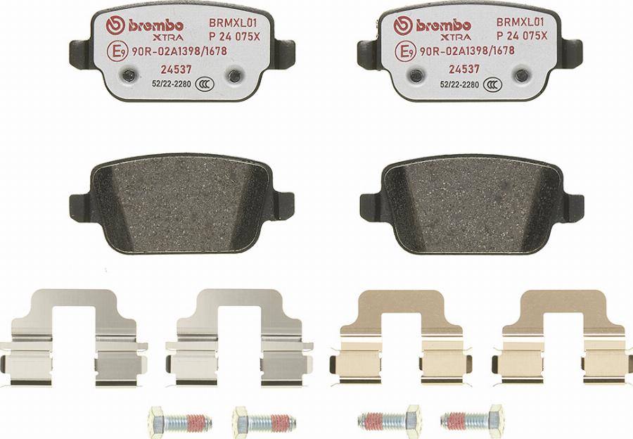 Brembo P 24 075X — Zestaw klocków hamulcowych, hamulce tarczowe