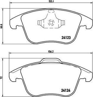 Brembo P 24 076 — Zestaw klocków hamulcowych, hamulce tarczowe