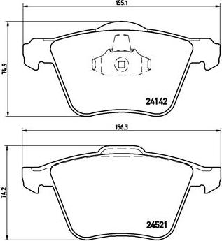 Brembo P 24 077 — Zestaw klocków hamulcowych, hamulce tarczowe