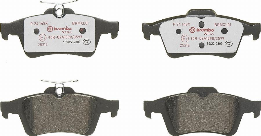 Brembo P 24 148X — Zestaw klocków hamulcowych, hamulce tarczowe