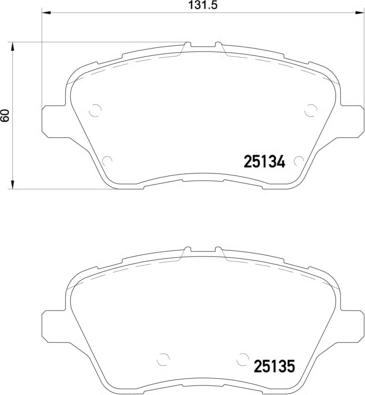 Brembo P 24 151 — Zestaw klocków hamulcowych, hamulce tarczowe