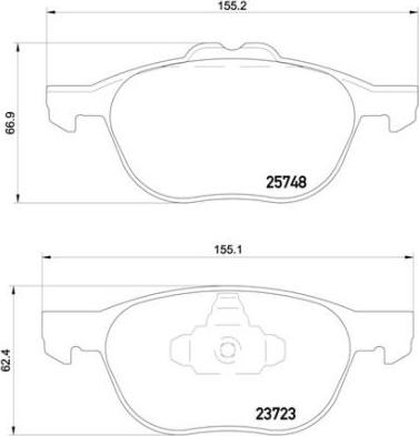 Brembo P 24 158 — Zestaw klocków hamulcowych, hamulce tarczowe