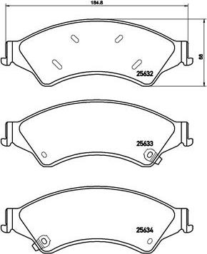 Brembo P 24 153 — Zestaw klocków hamulcowych, hamulce tarczowe