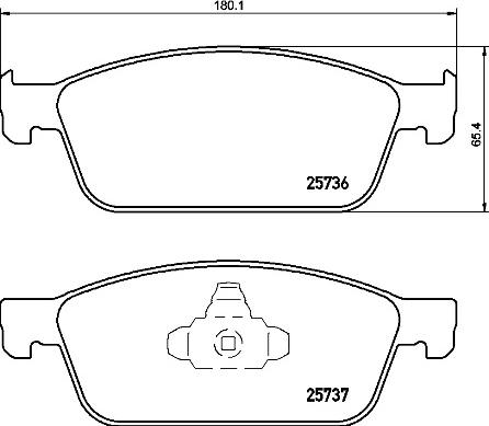 Brembo P 24 157 — Zestaw klocków hamulcowych, hamulce tarczowe