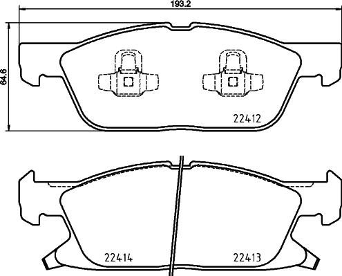 Brembo P 24 188 — Zestaw klocków hamulcowych, hamulce tarczowe
