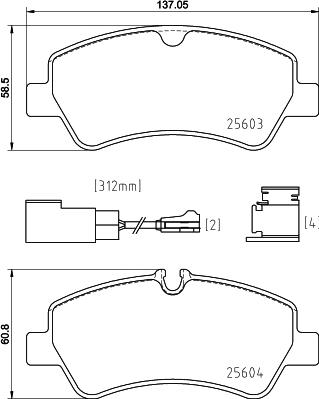 Brembo P 24 187 — Zestaw klocków hamulcowych, hamulce tarczowe