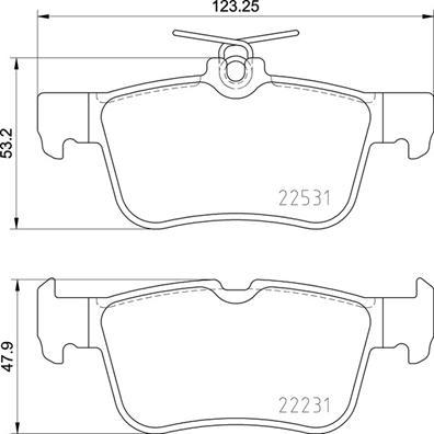 Brembo P 24 175 — Zestaw klocków hamulcowych, hamulce tarczowe