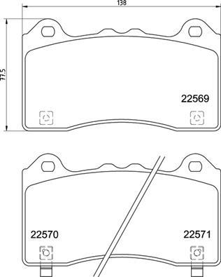 Brembo P 24 202 — Zestaw klocków hamulcowych, hamulce tarczowe