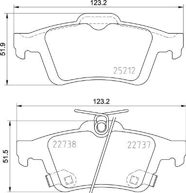 Brembo P 24 216 — Zestaw klocków hamulcowych, hamulce tarczowe