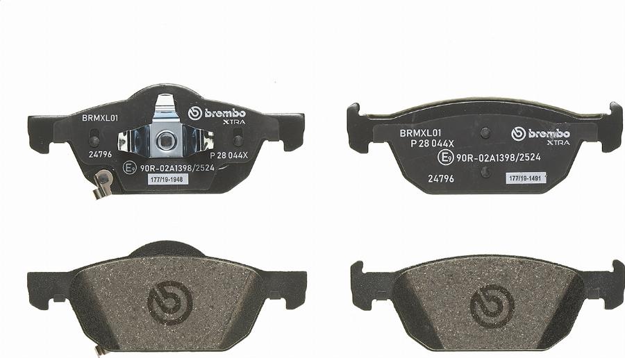 Brembo P 28 044X — Zestaw klocków hamulcowych, hamulce tarczowe