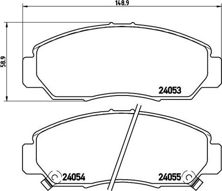Brembo P 28 047 — Zestaw klocków hamulcowych, hamulce tarczowe