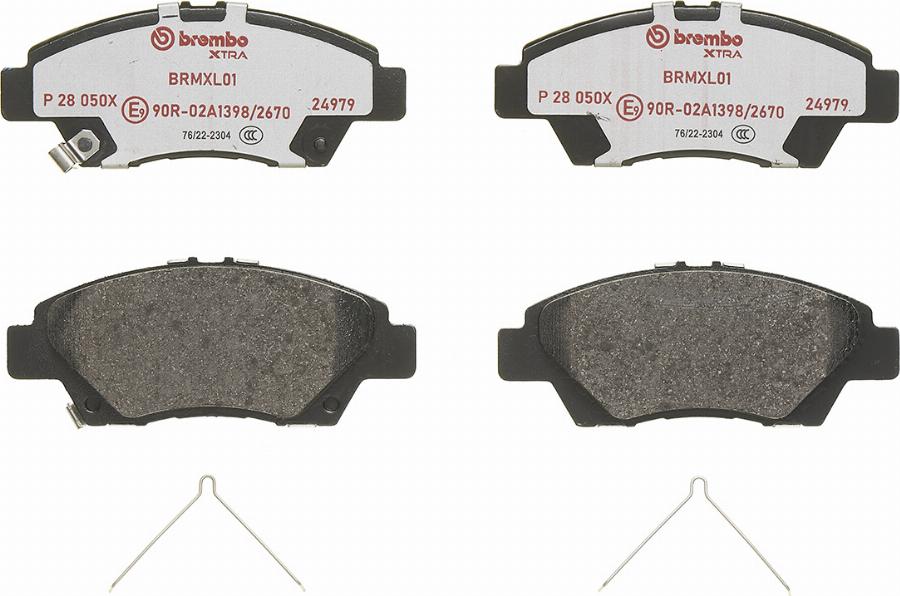 Brembo P 28 050X — Zestaw klocków hamulcowych, hamulce tarczowe