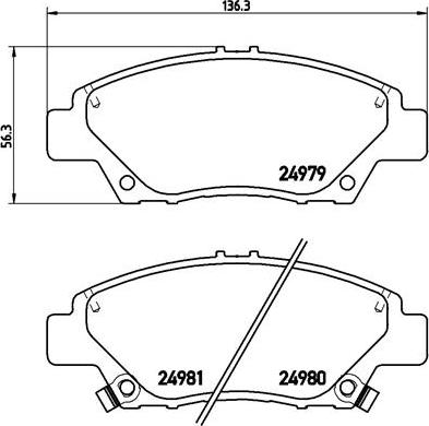 Brembo P 28 050 — Zestaw klocków hamulcowych, hamulce tarczowe