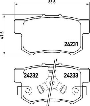 Brembo P 28 051 — Zestaw klocków hamulcowych, hamulce tarczowe